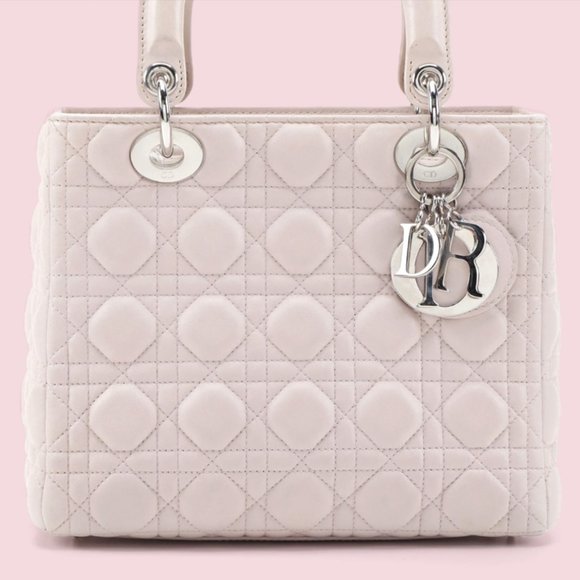 SOLD - Dior Quilted Cannage Pink Medium Lady Dior - Picture 2 of 8